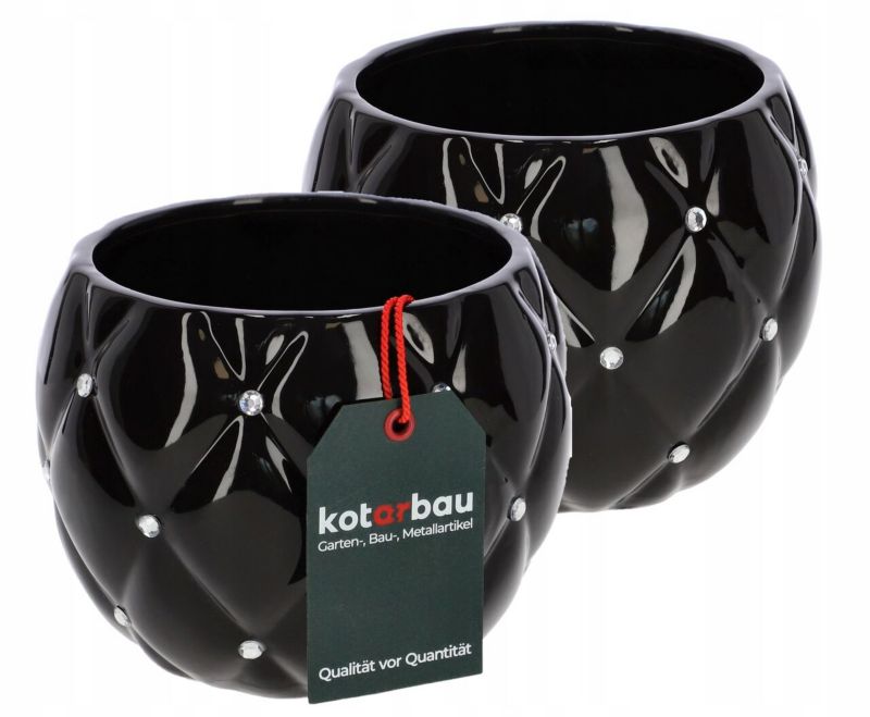 Doniczka KOTARBAU glamour ceramiczna czarna 2 szt.