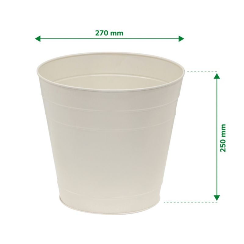 Doniczka metalowa Verve 24 cm biała