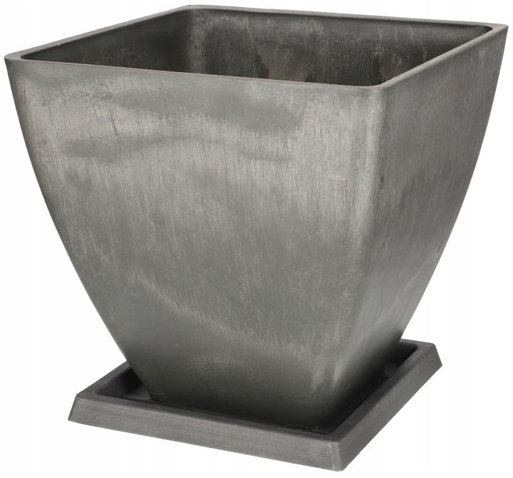 Doniczka ogrodowa KOTARBAU donica osłonka kompozytowa z podstawką 28 cm szara 1 szt.