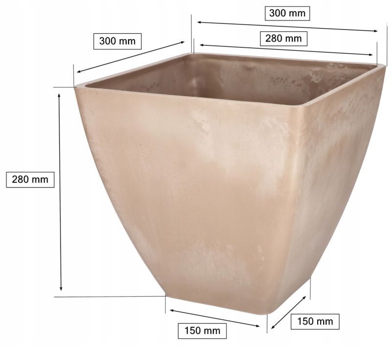 Doniczka ogrodowa KOTARBAU kompozytowa beżowa 28 cm 1 szt.