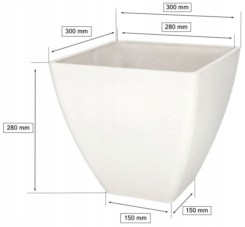 Doniczka ogrodowa KOTARBAU kompozytowa biała 28 cm 1 szt.