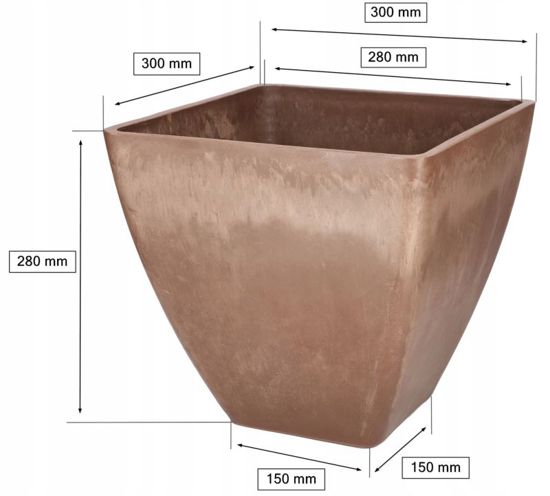 Doniczka ogrodowa KOTARBAU kompozytowa brązowa 28 cm 1 szt.
