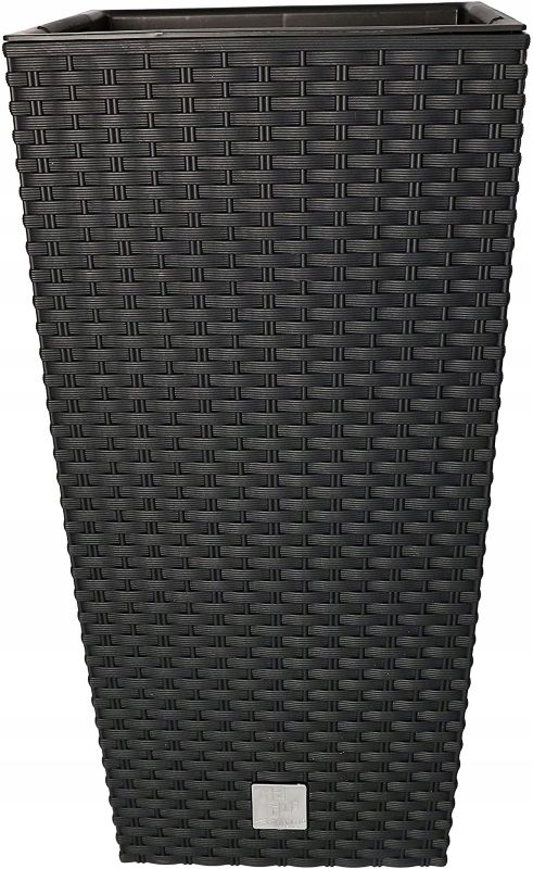Doniczka ogrodowa KOTARBAU rattan z wkładem antracyt 24x24 cm 1 szt.