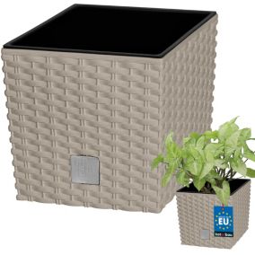 Doniczka ogrodowa KOTARBAU rattan z wkładem mocca 17x17 cm 1 szt.