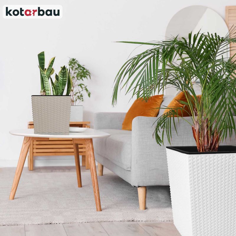 Doniczka ogrodowa KOTARBAU rattan z wkładem mocca 20x20 cm 1 szt.