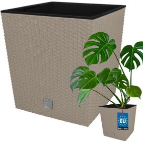 Doniczka ogrodowa KOTARBAU rattan z wkładem mocca 40x40 cm 1 szt.