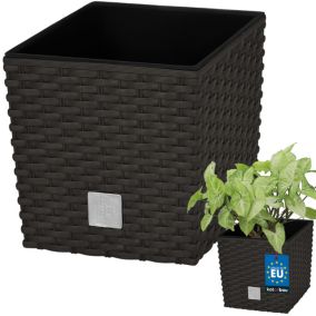 Doniczka ogrodowa KOTARBAU rattan z wkładem umbra 17x17 cm 1 szt.
