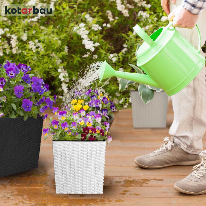 Doniczka ogrodowa KOTARBAU rattan z wkładem umbra 17x17 cm 1 szt.