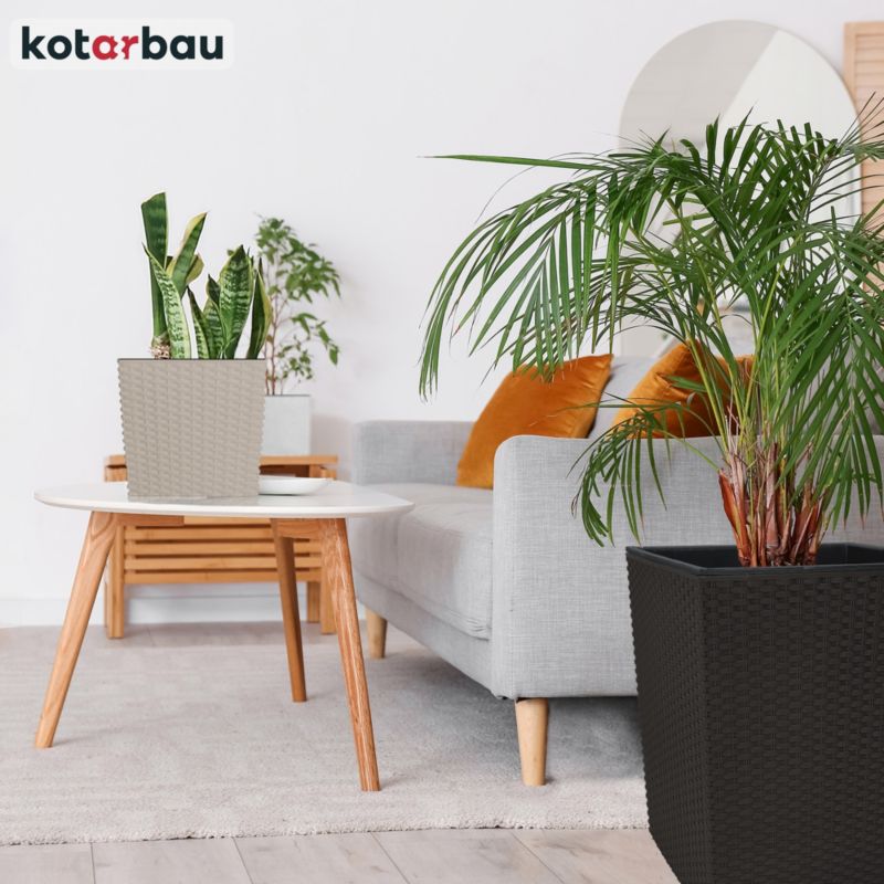 Doniczka ogrodowa KOTARBAU rattan z wkładem umbra 40x40 cm 1 szt.