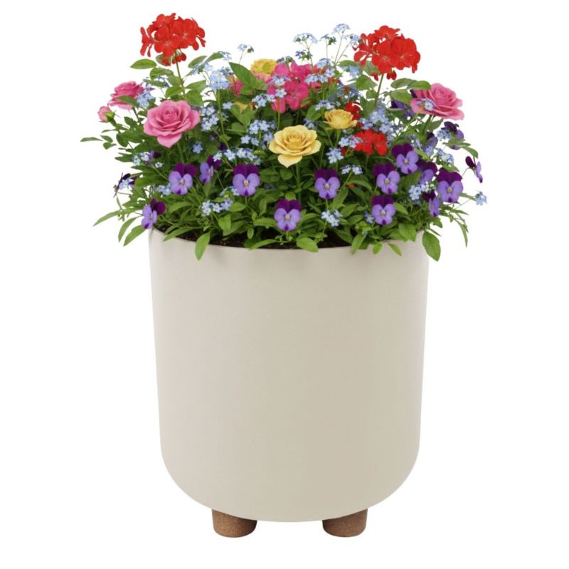 Doniczka plastikowa TERRA HowHomely na nóżkach beżowa owalna 19,3 cm 1 szt.