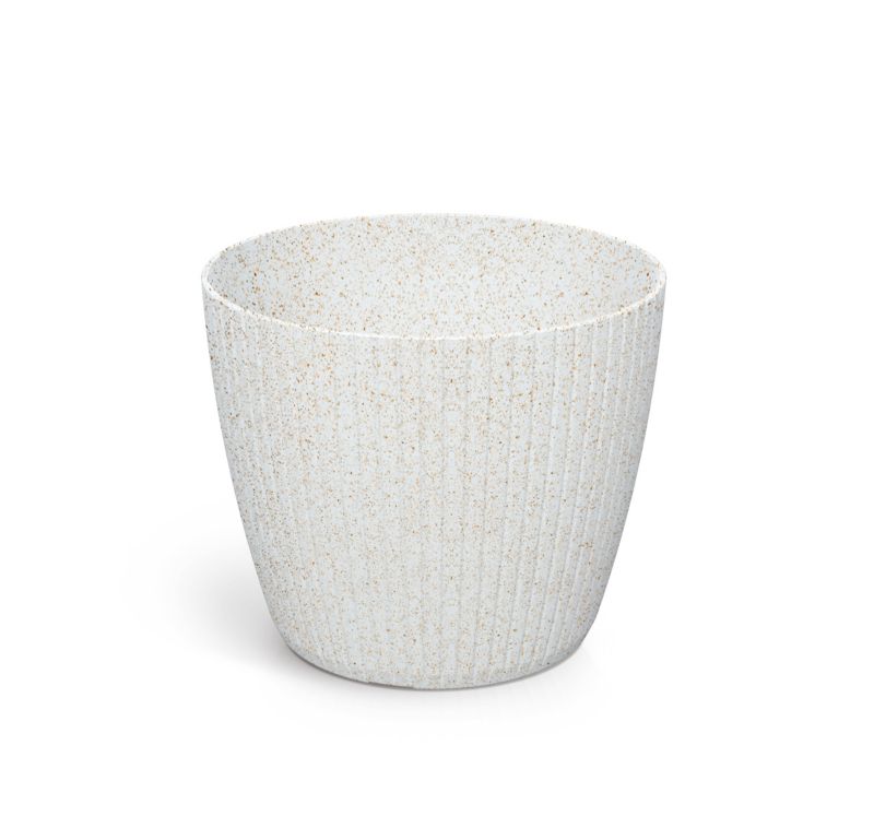 Doniczka Prosperplast Lamia Round Eco Wood 15,8 cm biała