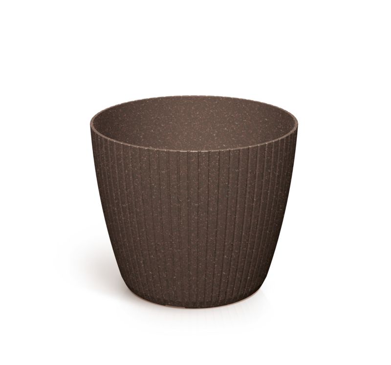 Doniczka Prosperplast Round Eco Wood 17,8 cm kawa