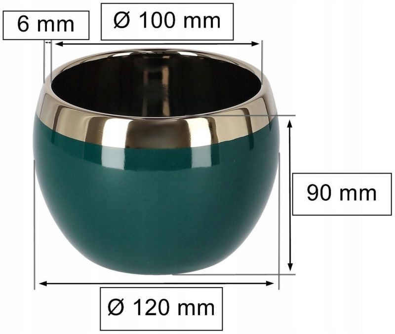 Doniczka szkliwiona KOTARBAU 100 mm ceramika 2 szt.