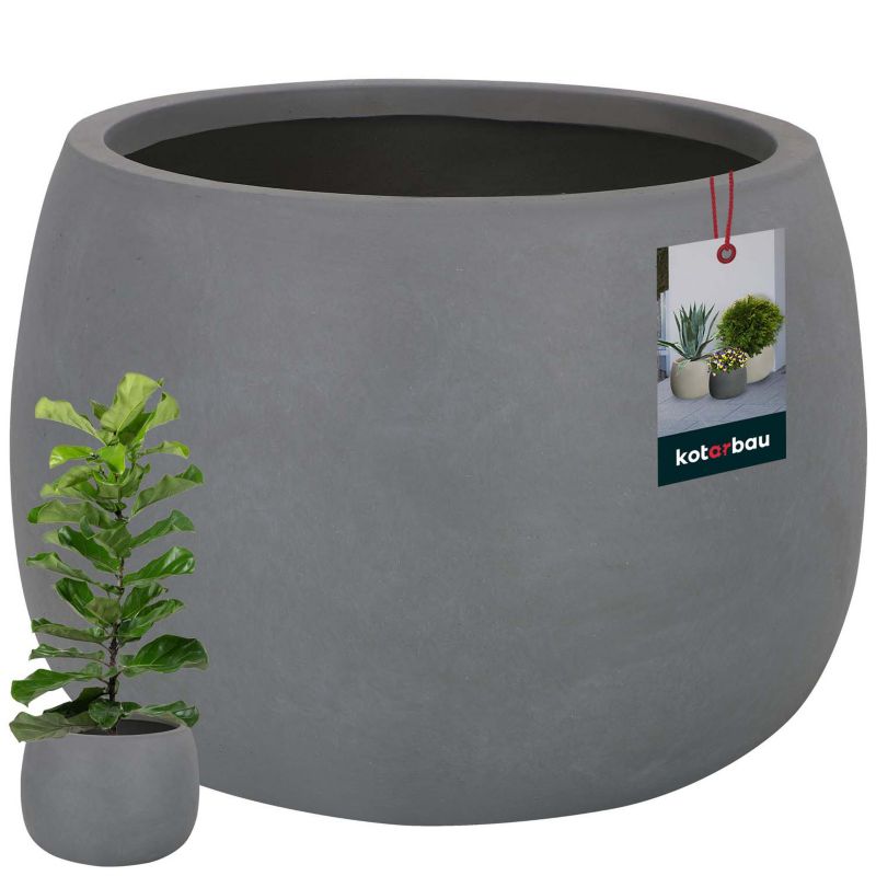 Doniczka włókno ceramiczne KOTARBAU szara 33x23 cm 1 szt.