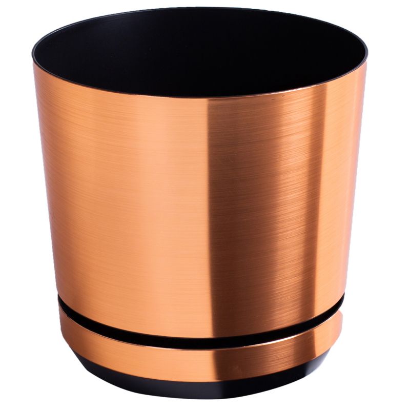 Doniczka z podstawką Kerd 18 cm wzór 021 MIEDŹ glamour elegancka nowoczesna industrialna loft miedziany efekt 1 szt.
