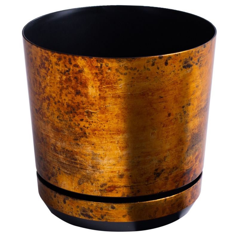 Doniczka z podstawką Kerd 18 cm wzór 033 RDZA efekt postarzanego metalu industrialna rustykalna loft pomarańczowa 1 szt