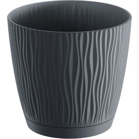 Doniczka z podstawką Sandy 10,8 cm antracyt
