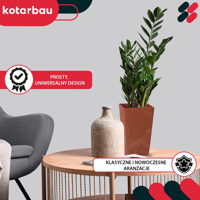 Doniczka z wkładem KOTARBAU 125x125x200 mm imitacja roztartego betonu 1 szt.
