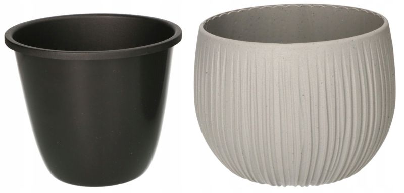 Doniczka z wkładem KOTARBAU KOTARBAU 145x110 mm imitacja betonu 1 szt.