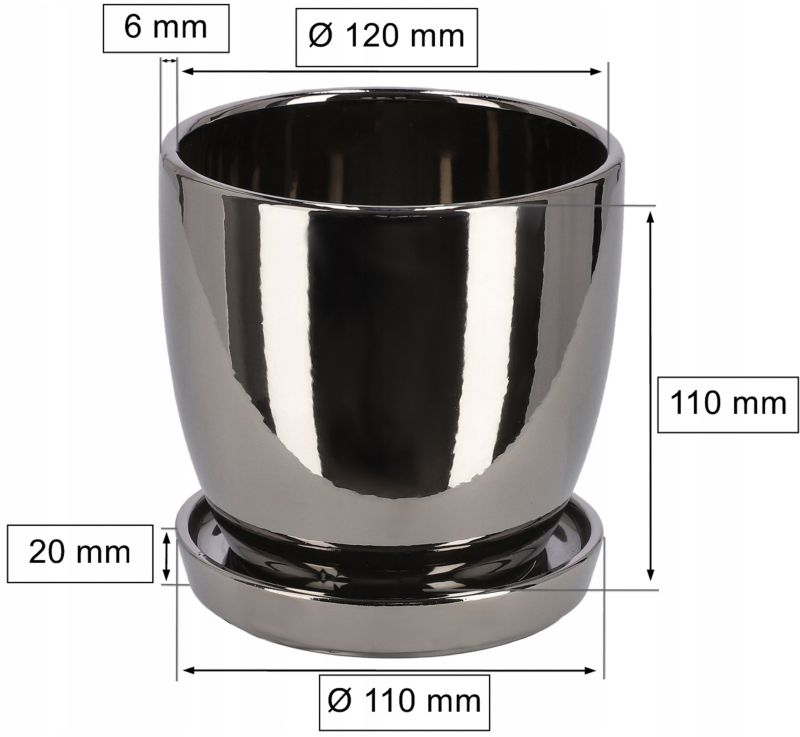 Doniczki ceramiczne KOTARBAU z podstawką 2 szt.