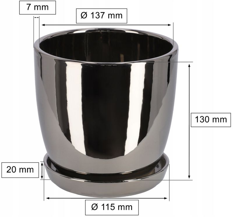 Doniczki ceramiczne KOTARBAU z podstawką 2 szt.