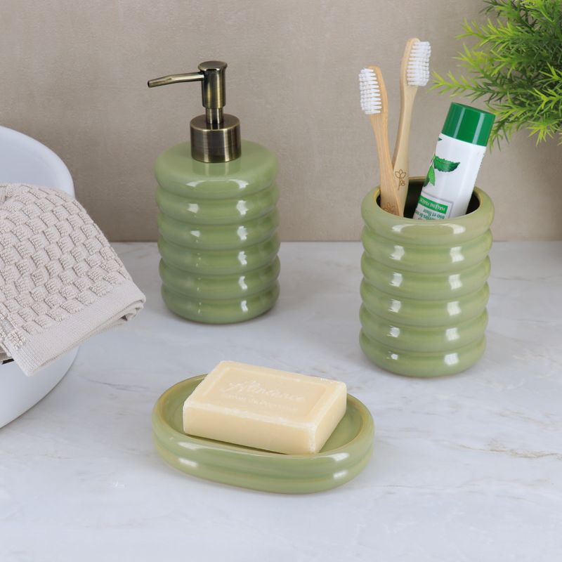 Dozownik łazienkowy Olive TENDANCE zielony z kamionki 400 ml 1 szt