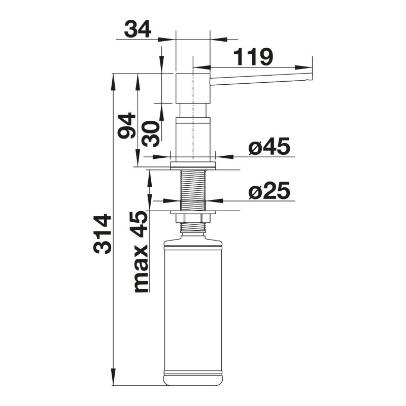 Dozownik BLANCO LATO satin platinum 527721 1szt.