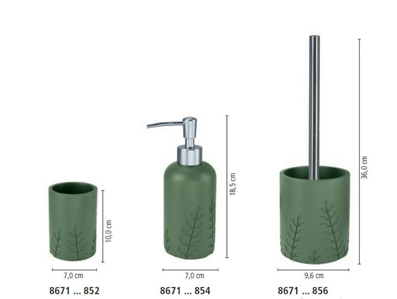 Dozownik do mydła 300ml Kleine Wolke Brace zielony mat ekologiczny recyklingowy 1 szt.