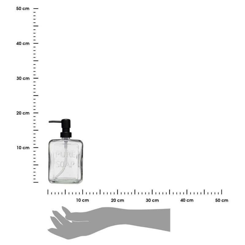 Dozownik Do Mydła Berilo Szklany Przezroczysty Czarny 570 Ml 1 Szt.
