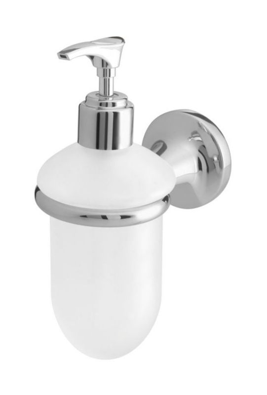 Dozownik do mydła ścienny BISK Ontario chrom/szkło 250 ml, 1 szt.