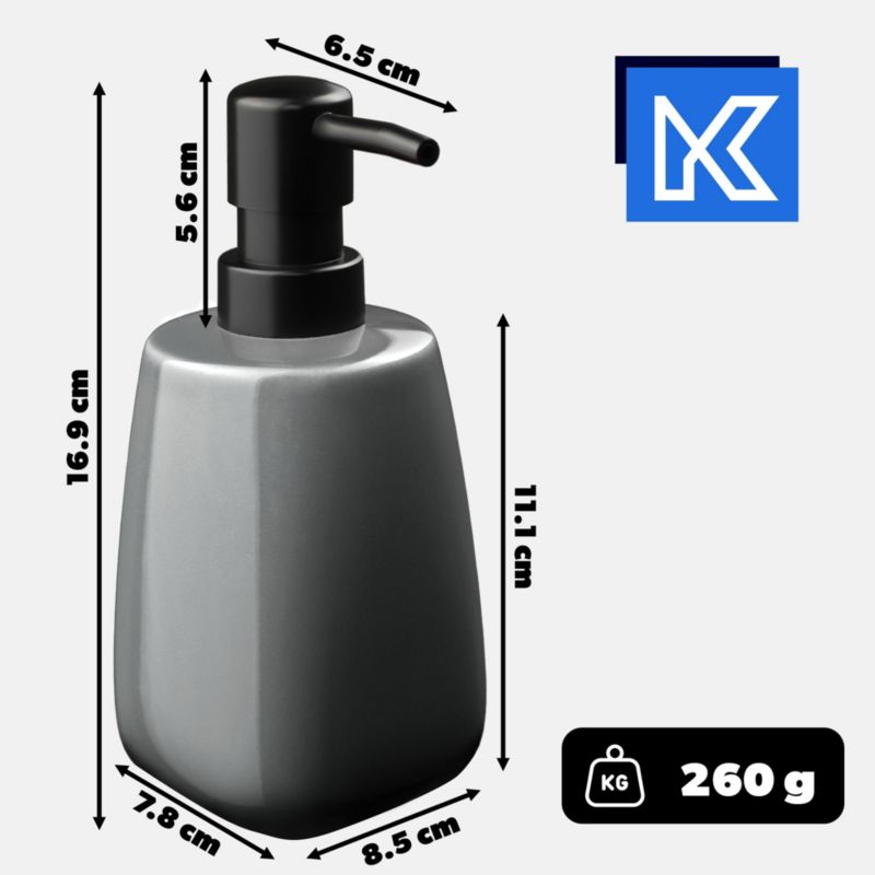 Dozownik Do mydła KADAX W Płynie 400ml szary 1 szt.