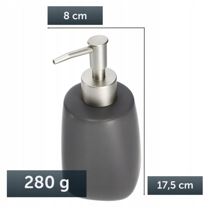 Dozownik Do mydła KADAX W Płynie Żelu szary 2 x 400ml 2 szt.
