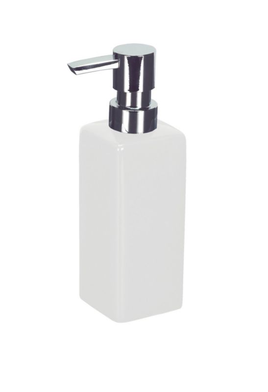 Dozownik do mydła Kleine Wolke flash, biały, 350 ml, kamionka, kwadrat, 1 szt.