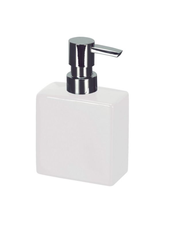 Dozownik do mydła Kleine Wolke Flash, ceramiczny, 300 ml, biały, kwadratowy, 1 szt.