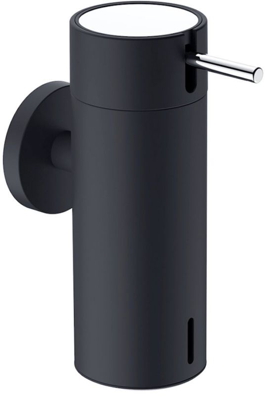 Dozownik do mydła Stella ścienny czarny mat/stal polerowana 150ml 1 szt.