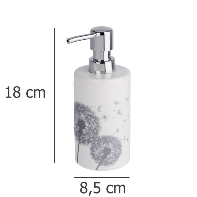 Dozownik do mydła Wenko Astera biały ceramiczny 360 ml motyw dmuchawców 1 szt.