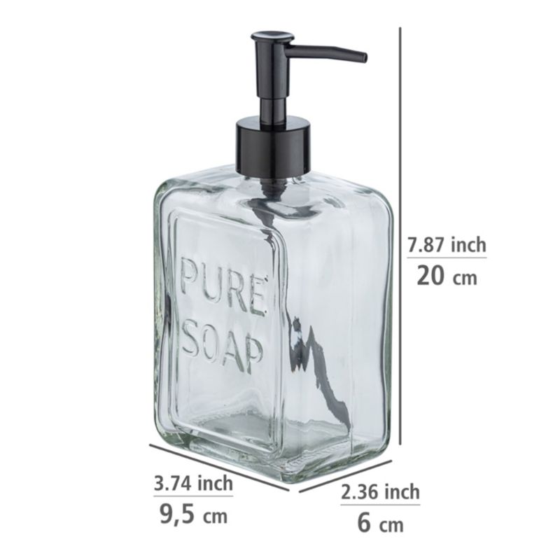 Dozownik do mydła Wenko Pure szklany 550 ml transparentny stawiany 1 szt.