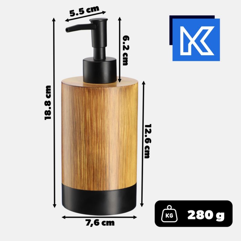 Dozownik mydła KADAX 350ml Na mydło Wzór Drewna Brązowy 1szt.