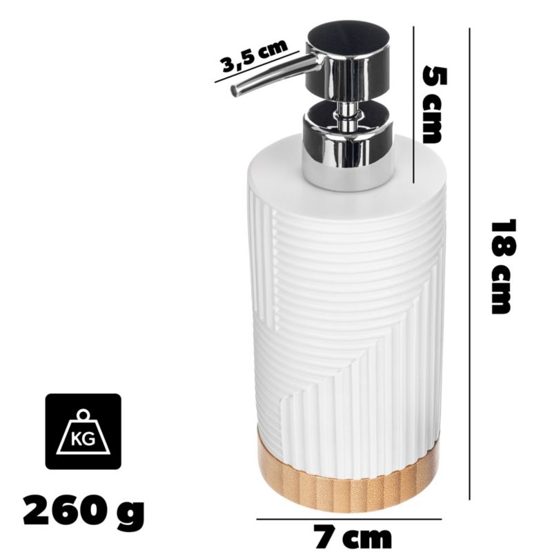 Dozownik mydła KADAX W Płynie Na mydło 320ml Biały Pojemnik Łazienkowy Pompka 1 szt.