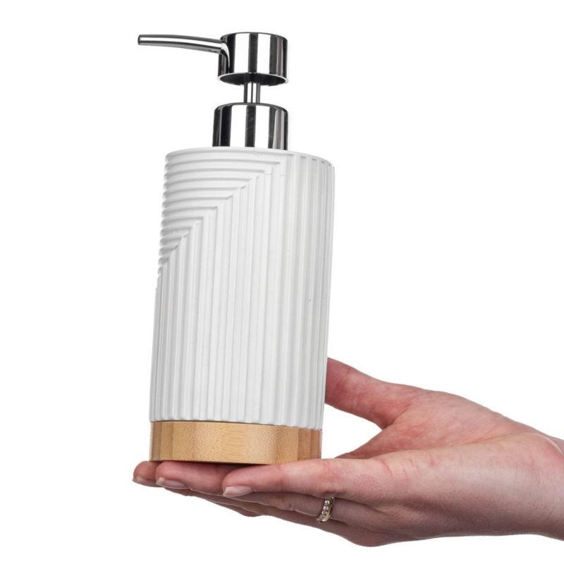 Dozownik mydła KADAX W Płynie Na mydło 320ml Biały Pojemnik Łazienkowy Pompka 1 szt.