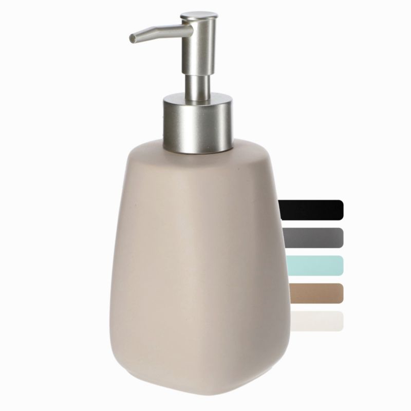 Dozownik mydła KADAX W Płynie Płynu Na mydło 400ml Pojemnik Ceramiczny Beżowy 1 szt.