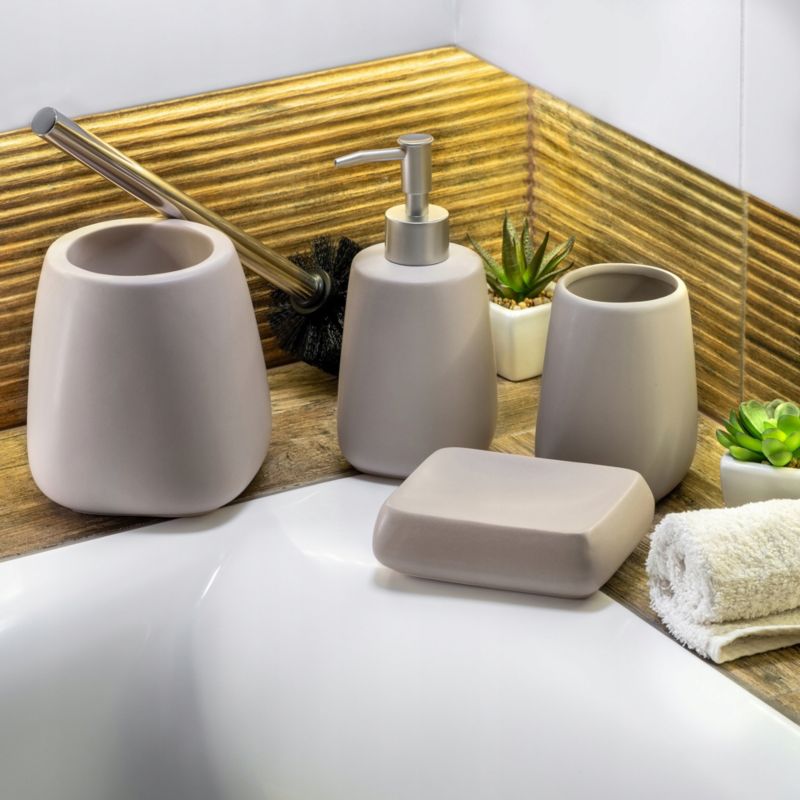Dozownik mydła KADAX W Płynie Płynu Na mydło 400ml Pojemnik Ceramiczny Beżowy 1 szt.