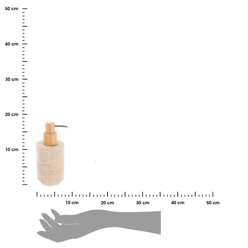 Dozownik na mydło Arva TENDANCE trawertyn 400 ml bambusowa pompka 17,5x8x8 cm 1 szt.