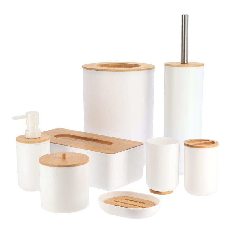 Dozownik na mydło Besson White TENDANCE biały z bambusowy 300 ml 1 szt.