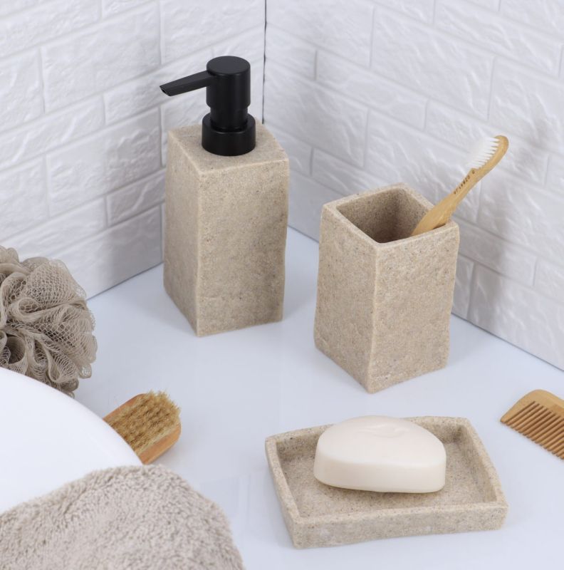 Dozownik na mydło Estiarte Stone Tendance pojemnik na płyn beżowy 260 ml 1 szt.