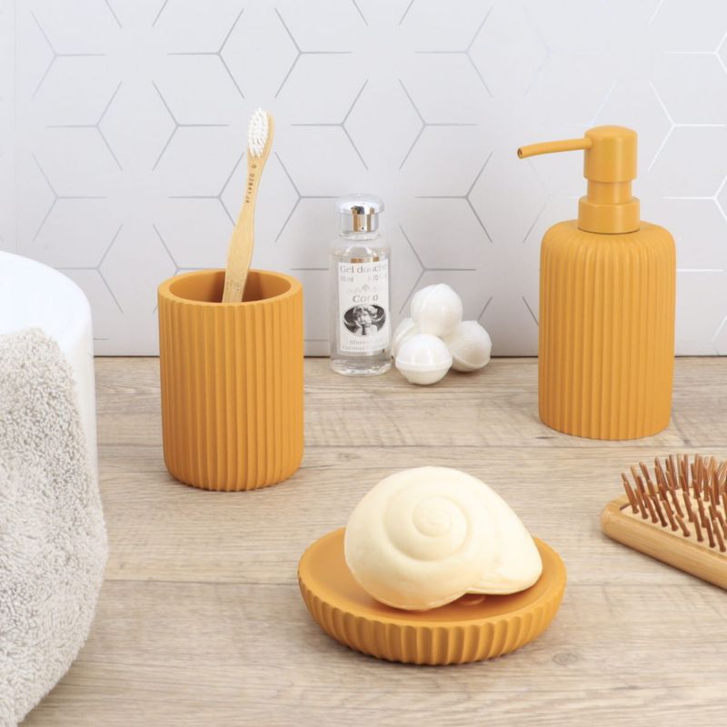Dozownik na mydło Issard Mustard TENDANCE żółty prążkowany 230 ml 1 szt.