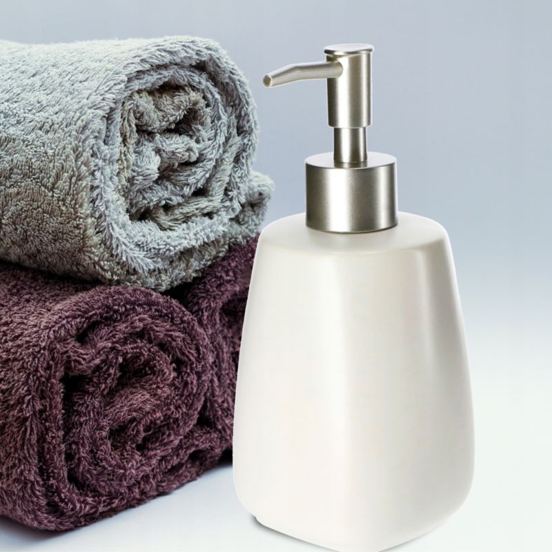 Dozownik Na mydło KADAX Ceramiczny W Płynie Żelu 400 ml Biały 1 szt.