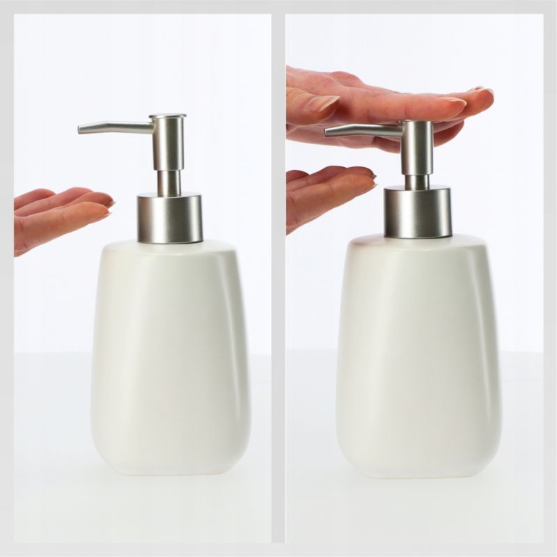 Dozownik Na mydło KADAX Ceramiczny W Płynie Żelu 400 ml Biały 1 szt.