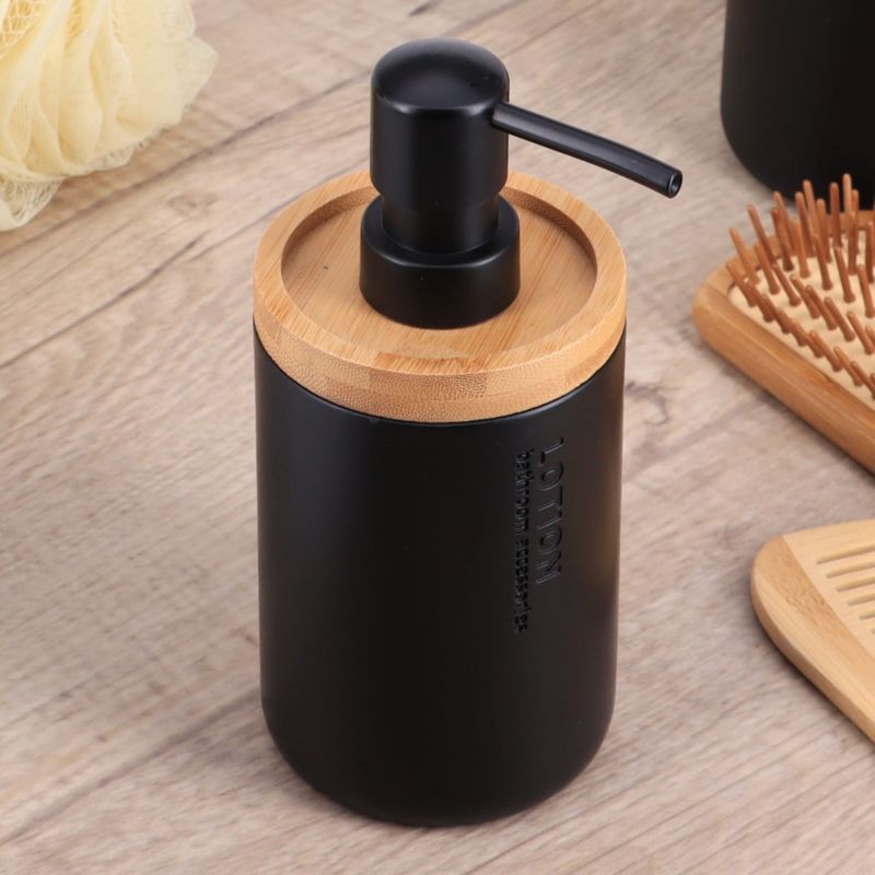 Dozownik na mydło Loudis Black TENDANCE czarny bambusowy 280 ml 1 szt.
