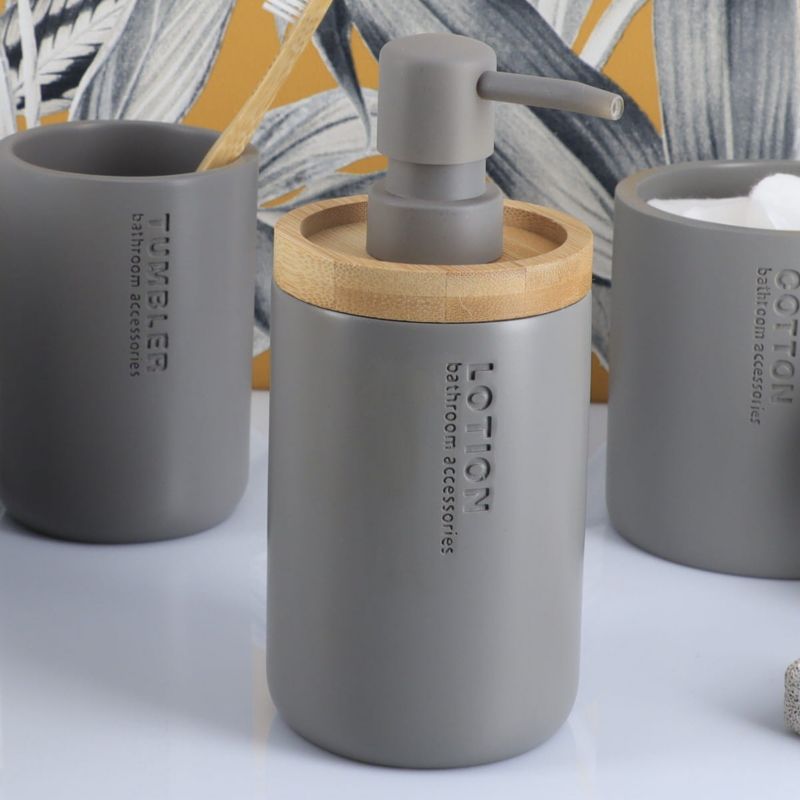 Dozownik na mydło Loudis Grey TENDANCE szary bambusowy 280 ml 1 szt.